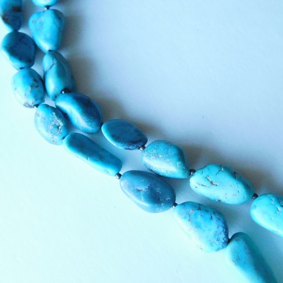 ⭐ chunky BARSE sterling TURQUOISE bead necklace - Picture 5 of 7